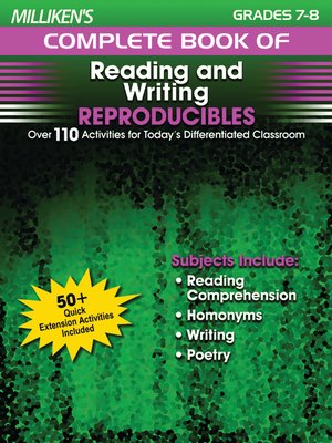 cover image of Milliken's Complete Book of Reading and Writing Reproducibles - Grades 7-8
